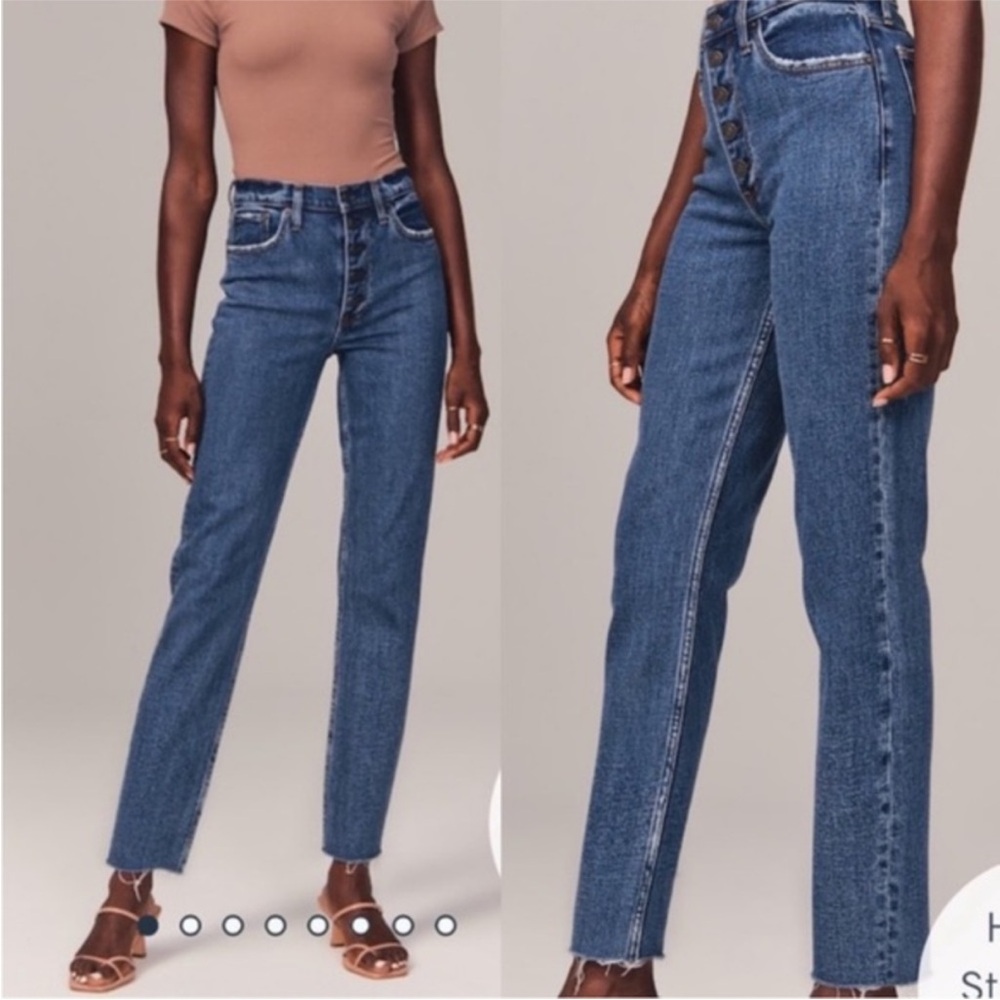 Abercrombie & Fitch The Mom High Rise Button Fly Jeans, Size 28